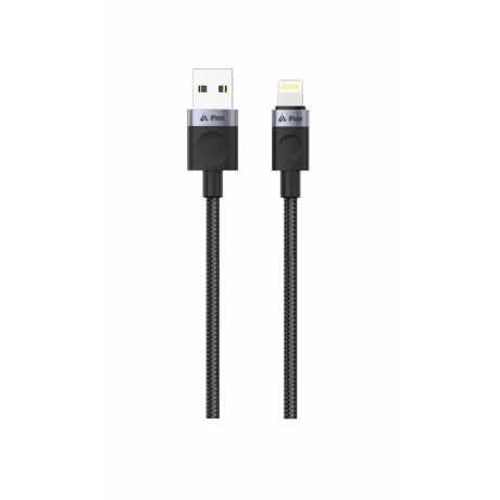 Cablu textil iPEAX USB-A / LIGHTNING 1.5M, USB 2.0 Negru