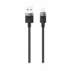 Cablu textil iPEAX USB-A / LIGHTNING 1M, USB 2.0 Negru
