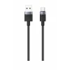 Cablu textil iPEAX USB-A / USB-C 1M, USB 2.0 Negru