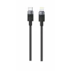 Cablu textil iPEAX USB-C / LIGHTNING 1M, USB 2.0 Negru