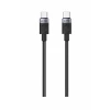 Cablu textil iPEAX USB-C / USB-C 1.5M, USB 2.0 Negru