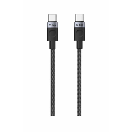 Cablu textil iPEAX USB-C / USB-C 1.5M, USB 2.0 Negru