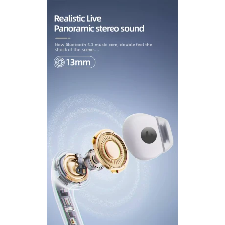 Căști Bluetooth ANC Swissten Focus Albe