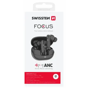 Căști Bluetooth ANC Swissten Focus Negre