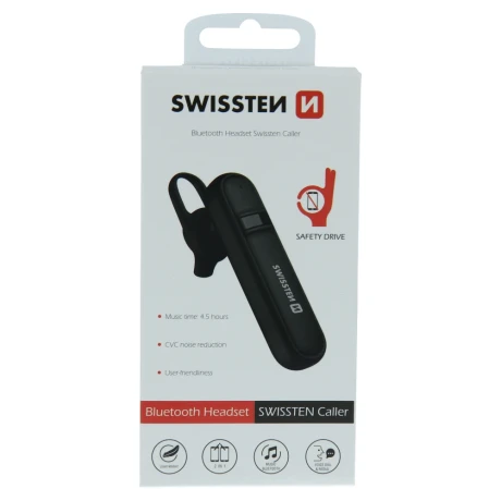 CĂȘTI BLUETOOTH SWISSTEN CALLER NEGRE