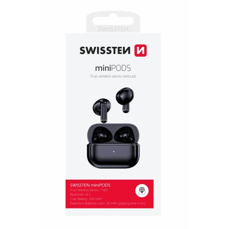Căști Bluetooth TWS Swissten Minipods Negre