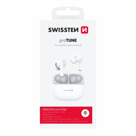 Căști Bluetooth TWS Swissten Pro Tune Albe