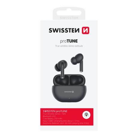 Căști Bluetooth TWS Swissten Pro Tune Negre