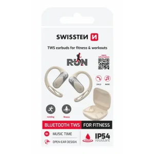 Căști Bluetooth TWS Swissten Running Open Ear Bej