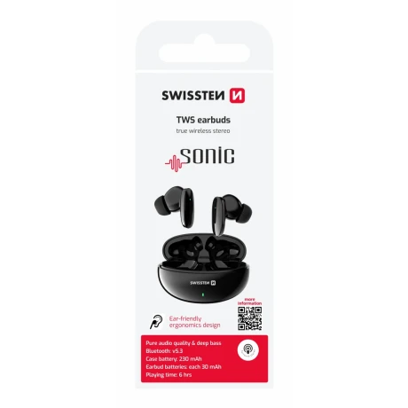 Căști Bluetooth TWS Swissten Sonic Black