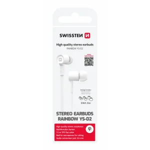 Căști intraauriculare SWISSTEN RAINBOW YS-D2 albe