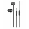 Căști iPEAX cu fir, jack de 3,5 mm, negre