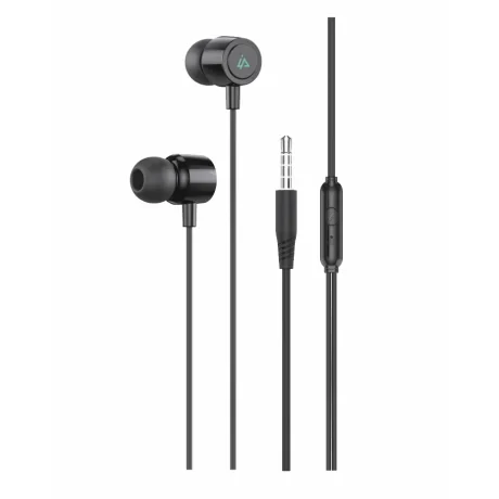 Căști iPEAX cu fir, jack de 3,5 mm, negre