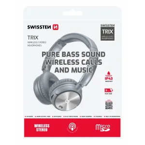 Căști stereo fără fir Swissten Trix argintiu/gri