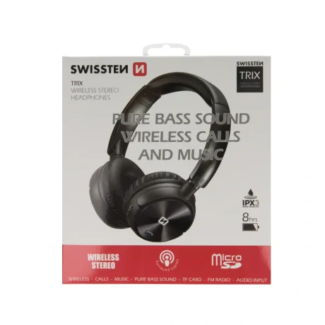 Căști stereo fără fir Swissten Trix Black