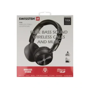 Căști stereo fără fir Swissten Trix Black