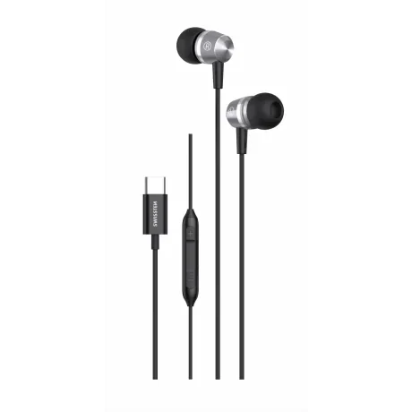 CĂȘTI USB-C SWISSTEN NEGRU METALIC