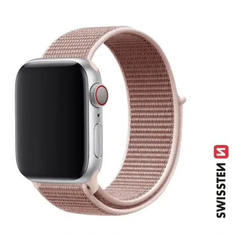 CUREALĂ DIN NAILON SWISSTEN PENTRU APPLE WATCH 38 / 40 / 41 mm AUR ROZ