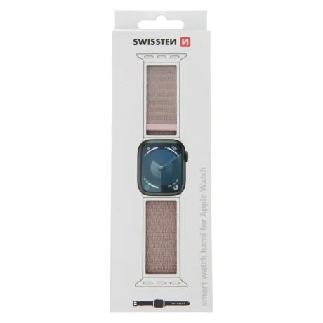 CUREALĂ DIN NAILON SWISSTEN PENTRU APPLE WATCH 42 / 44 / 45 / 49 mm AUR ROZ