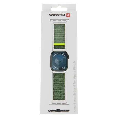 CURELĂ DIN NAILON SWISSTEN PENTRU APPLE WATCH 38 / 40 / 41 mm VERDE STRĂLUCITOR