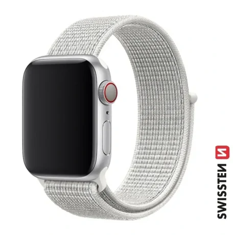 CURELĂ DIN NAILON SWISSTEN PENTRU APPLE WATCH 42 / 44 / 45 / 49 mm ALBĂ