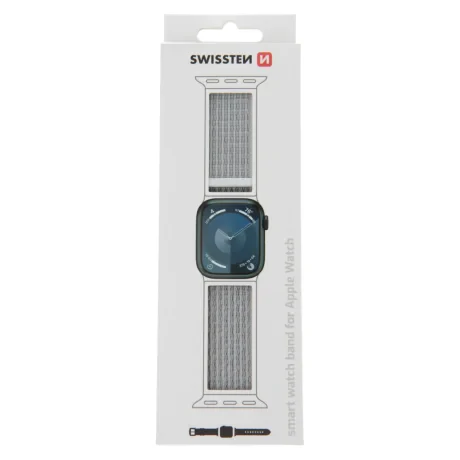 CURELĂ DIN NAILON SWISSTEN PENTRU APPLE WATCH 42 / 44 / 45 / 49 mm ALBĂ
