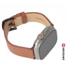 CURELĂ DIN PIELE SWISSTEN PENTRU APPLE WATCH 42 / 44 / 45 / 49 mm MARO (cataramă neagră și clemă neagră)