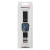 CURELĂ DIN PIELE SWISSTEN PENTRU APPLE WATCH 42 / 44 / 45 / 49 mm NEAGRĂ (cataramă argintie și clemă argintie)