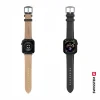 CURELĂ DIN PIELE SWISSTEN PENTRU APPLE WATCH 42 / 44 / 45 / 49 mm NEAGRĂ (cataramă argintie și clemă argintie)