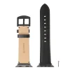 CURELĂ DIN PIELE SWISSTEN PENTRU APPLE WATCH 42 / 44 / 45 / 49 mm NEAGRĂ (cataramă neagră și clemă neagră)