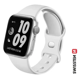 CURELĂ DIN SILICON SWISSTEN PENTRU APPLE WATCH 38 / 40 / 41 mm ALBĂ