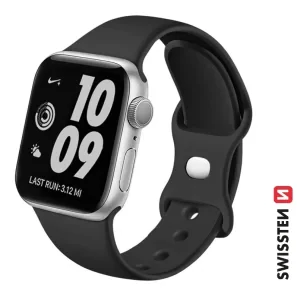 CURELĂ DIN SILICON SWISSTEN PENTRU APPLE WATCH 38 / 40 / 41 mm NEAGRĂ