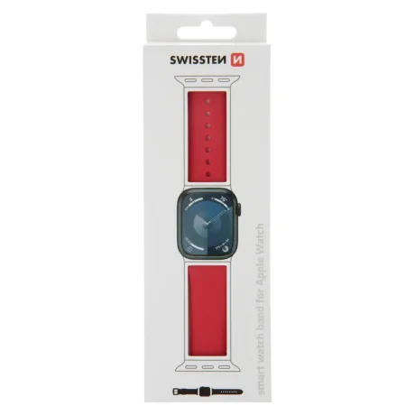 CURELĂ DIN SILICON SWISSTEN PENTRU APPLE WATCH 38 / 40 / 41 mm ROȘIE