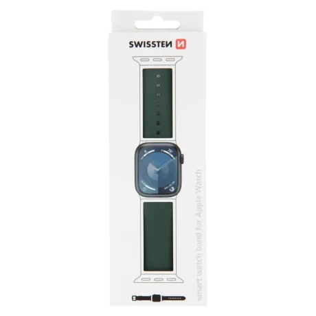 CURELĂ DIN SILICON SWISSTEN PENTRU APPLE WATCH 38 / 40 / 41 mm VERDE