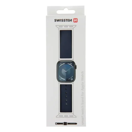 CURELĂ DIN SILICON SWISSTEN PENTRU APPLE WATCH 42 / 44 / 45 / 49 mm BLEUMARIN