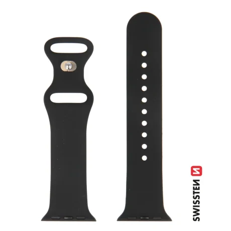 CURELĂ DIN SILICON SWISSTEN PENTRU APPLE WATCH 42 / 44 / 45 / 49 mm NEAGRĂ