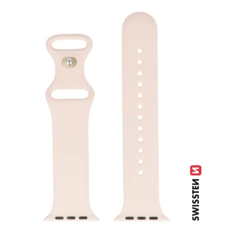 CURELĂ DIN SILICON SWISSTEN PENTRU APPLE WATCH 42 / 44 / 45 / 49 mm ROZ NISIPIU