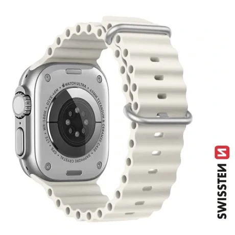 CURELĂ DIN SILICON SWISSTEN PENTRU APPLE WATCH - CURELE MARINE 42 / 44 / 45 / 49 mm GRI PIATRĂ 