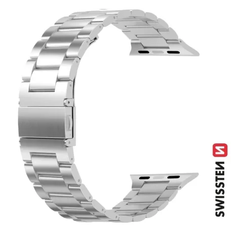 CURELĂ METALICĂ SWISSTEN PENTRU APPLE WATCH 38 / 40 / 41 mm ARGINTIE