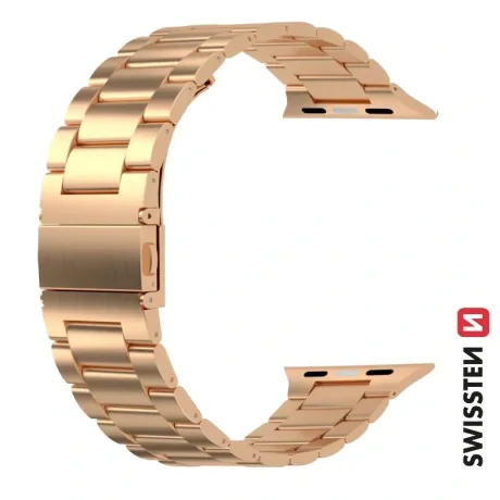 CURELĂ METALICĂ SWISSTEN PENTRU APPLE WATCH 38 / 40 / 41 mm AUR ROZ