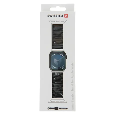 CURELĂ METALICĂ SWISSTEN PENTRU APPLE WATCH 38 / 40 / 41 mm NEAGRĂ
