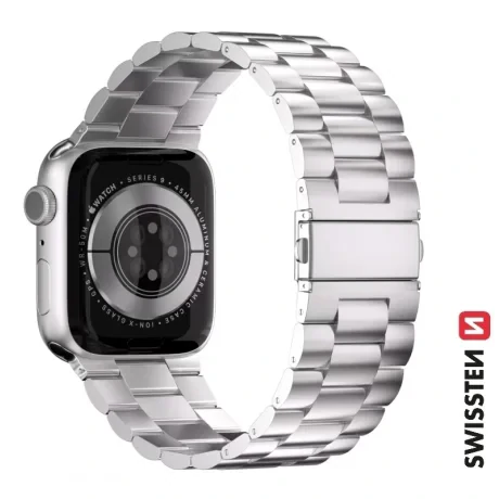 CURELĂ METALICĂ SWISSTEN PENTRU APPLE WATCH 42 / 44 / 45 / 49 mm ARGINTIE