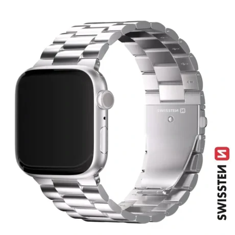 CURELĂ METALICĂ SWISSTEN PENTRU APPLE WATCH 42 / 44 / 45 / 49 mm ARGINTIE