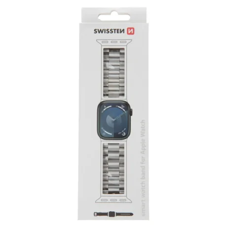 CURELĂ METALICĂ SWISSTEN PENTRU APPLE WATCH 42 / 44 / 45 / 49 mm ARGINTIE