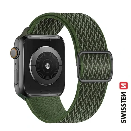 CURELĂ SWISSTEN DIN NAILON PENTRU APPLE WATCH 38 / 40 / 41 mm KAKI (cu cataramă)