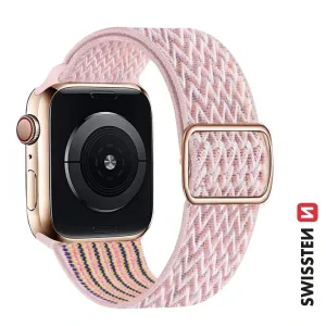 CURELĂ SWISSTEN DIN NAILON PENTRU APPLE WATCH 38 / 40 / 41 mm ROZ (cu cataramă)