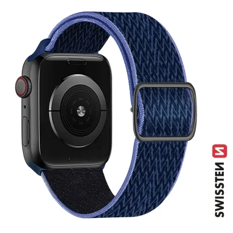 CURELĂ SWISSTEN DIN NAILON PENTRU APPLE WATCH 42 / 44 / 45 / 49 mm ALBASTRU/MOV (cu cataramă)