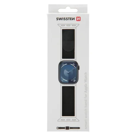 CURELĂ SWISSTEN MESH PENTRU APPLE WATCH 42 / 44 / 45 / 49 mm NEAGRĂ
