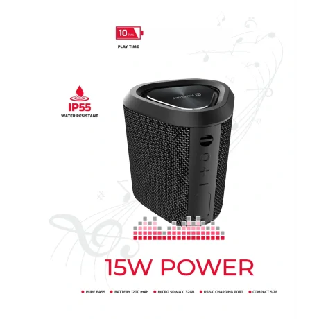 DIFUZOR BLUETOOTH SWISSTEN SPECTRUM 15 W NEGRU
