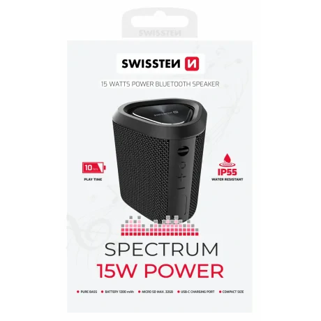 DIFUZOR BLUETOOTH SWISSTEN SPECTRUM 15 W NEGRU